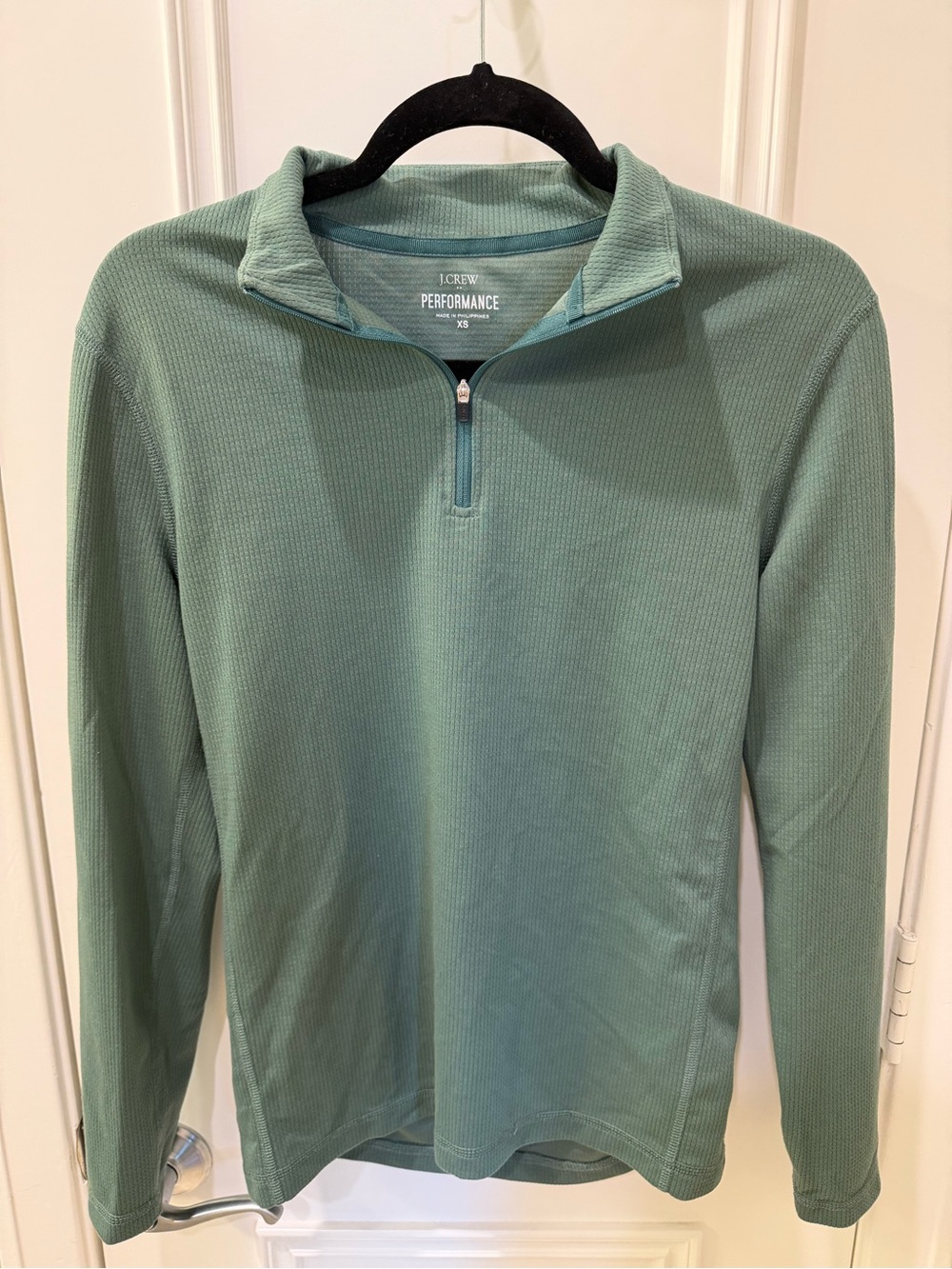J. Crew Performance Quarter-Zip Pullover in Sage Green
